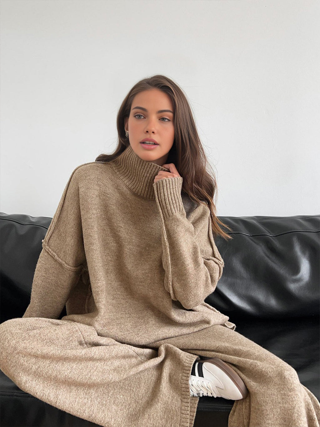 Charlotte| Women Soft Knit Turtleneck Lounge Set