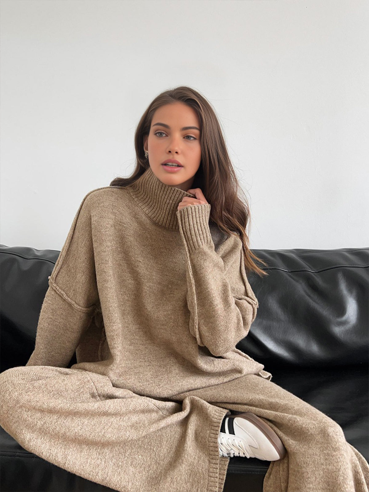 Charlotte| Women Soft Knit Turtleneck Lounge Set