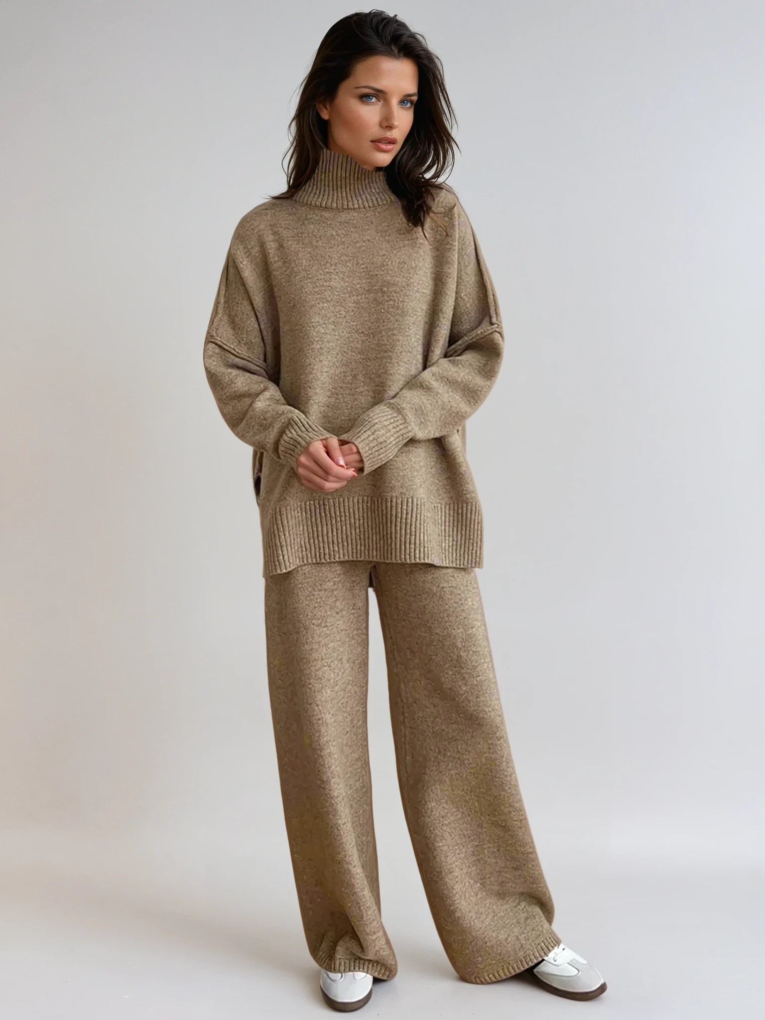 Charlotte| Women Soft Knit Turtleneck Lounge Set