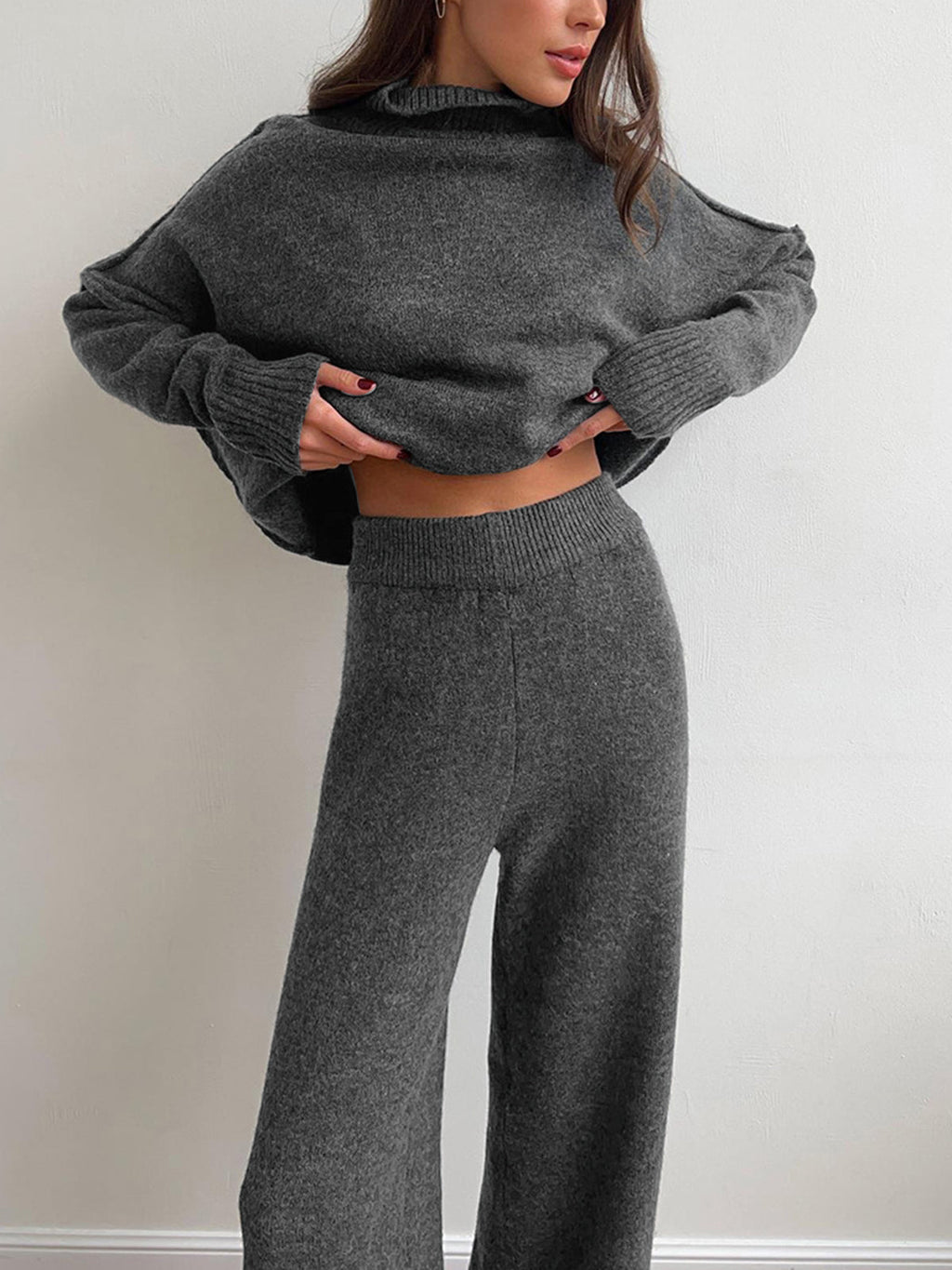 Charlotte| Women Soft Knit Turtleneck Lounge Set