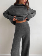 Charlotte| Women Soft Knit Turtleneck Lounge Set