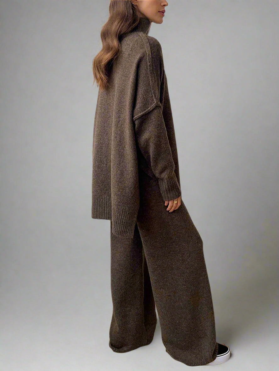 Charlotte| Women Soft Knit Turtleneck Lounge Set