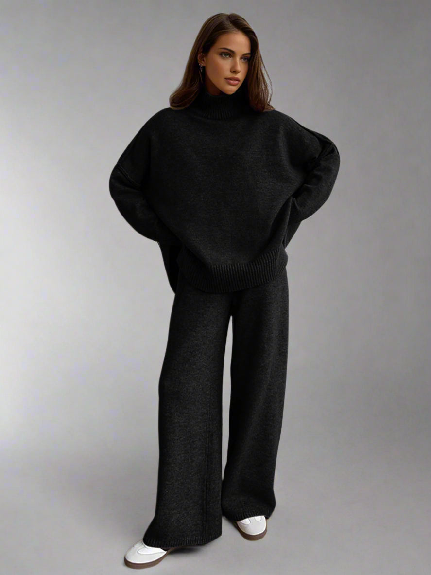 Charlotte| Women Soft Knit Turtleneck Lounge Set