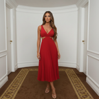 Sanne | Elegant Pleated Midi Dress