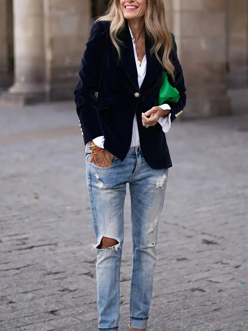 Ivy| Elegant Velvet Blazer for Women