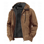 Men's Waterproof Hooded Jacket – Fur Lined Outdoor Coat