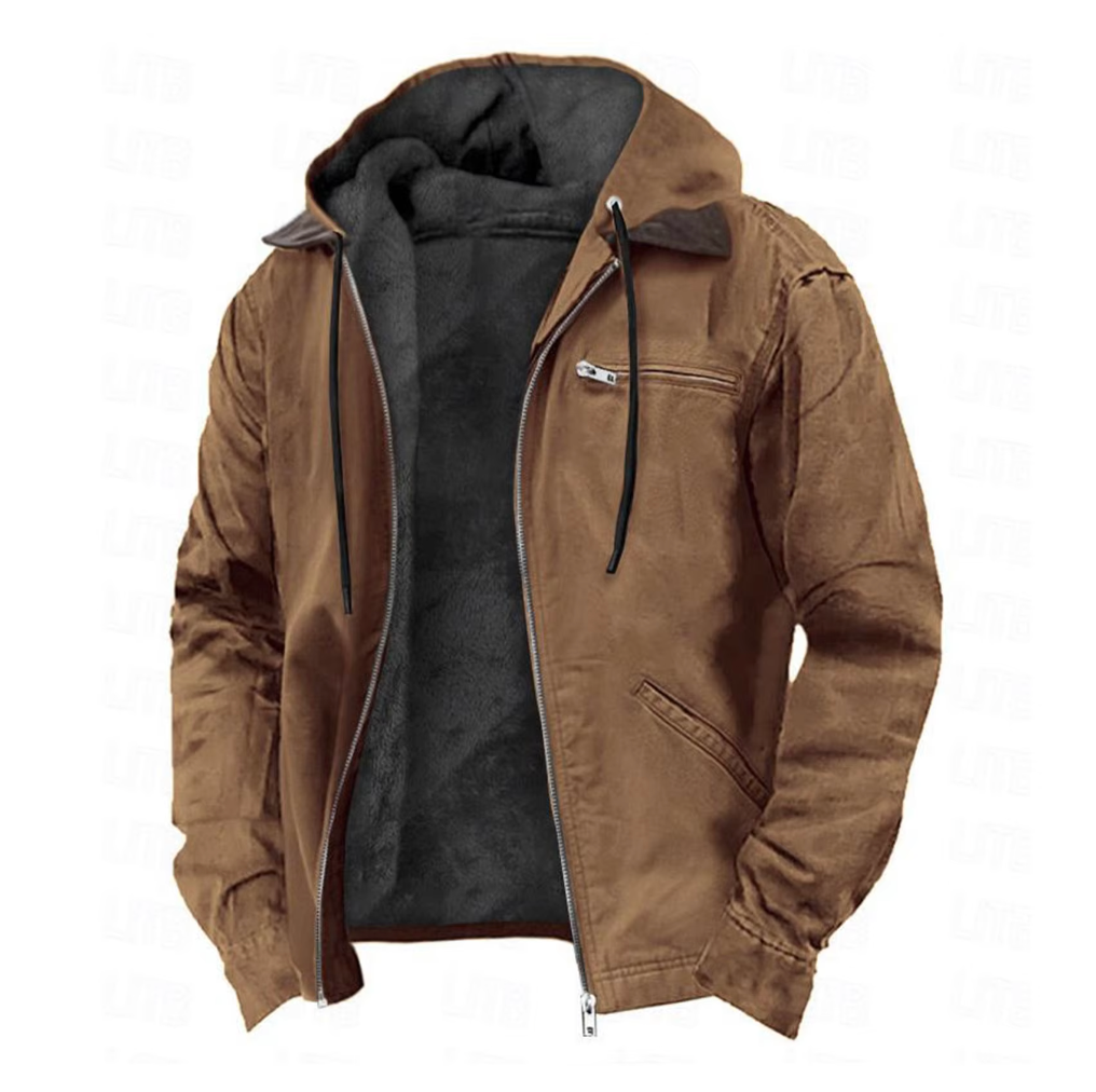 Men's Waterproof Hooded Jacket – Fur Lined Outdoor Coat