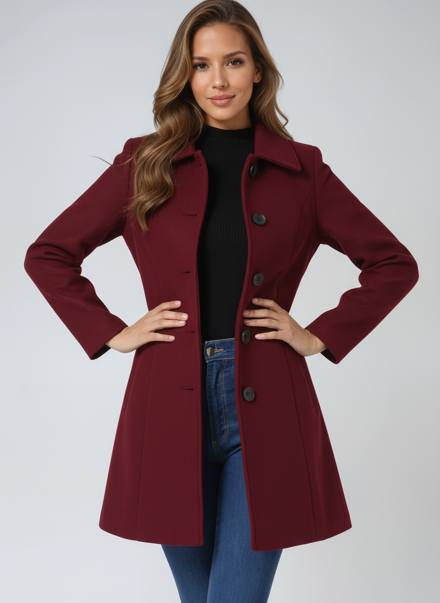 Amelia| Women's Single Breasted Winter Trench Coat