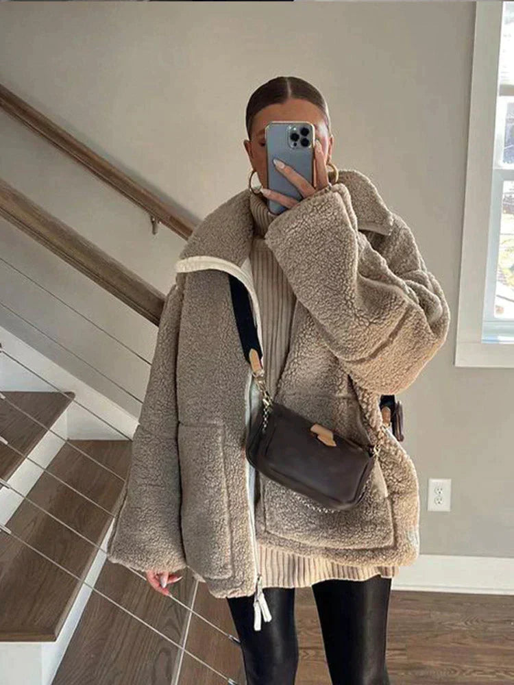 Hazel| Teddy Fleece Warm Layer Jacket For Women