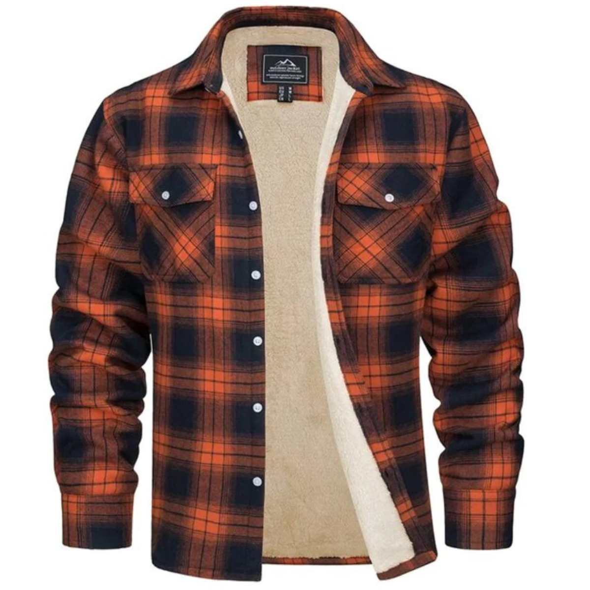 Levi | Men's Sherpa Lined Button down Jacket - Plaid Workers Shirt,