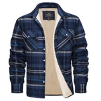Levi | Men's Sherpa Lined Button down Jacket - Plaid Workers Shirt,