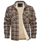 Levi | Men's Sherpa Lined Button down Jacket - Plaid Workers Shirt,