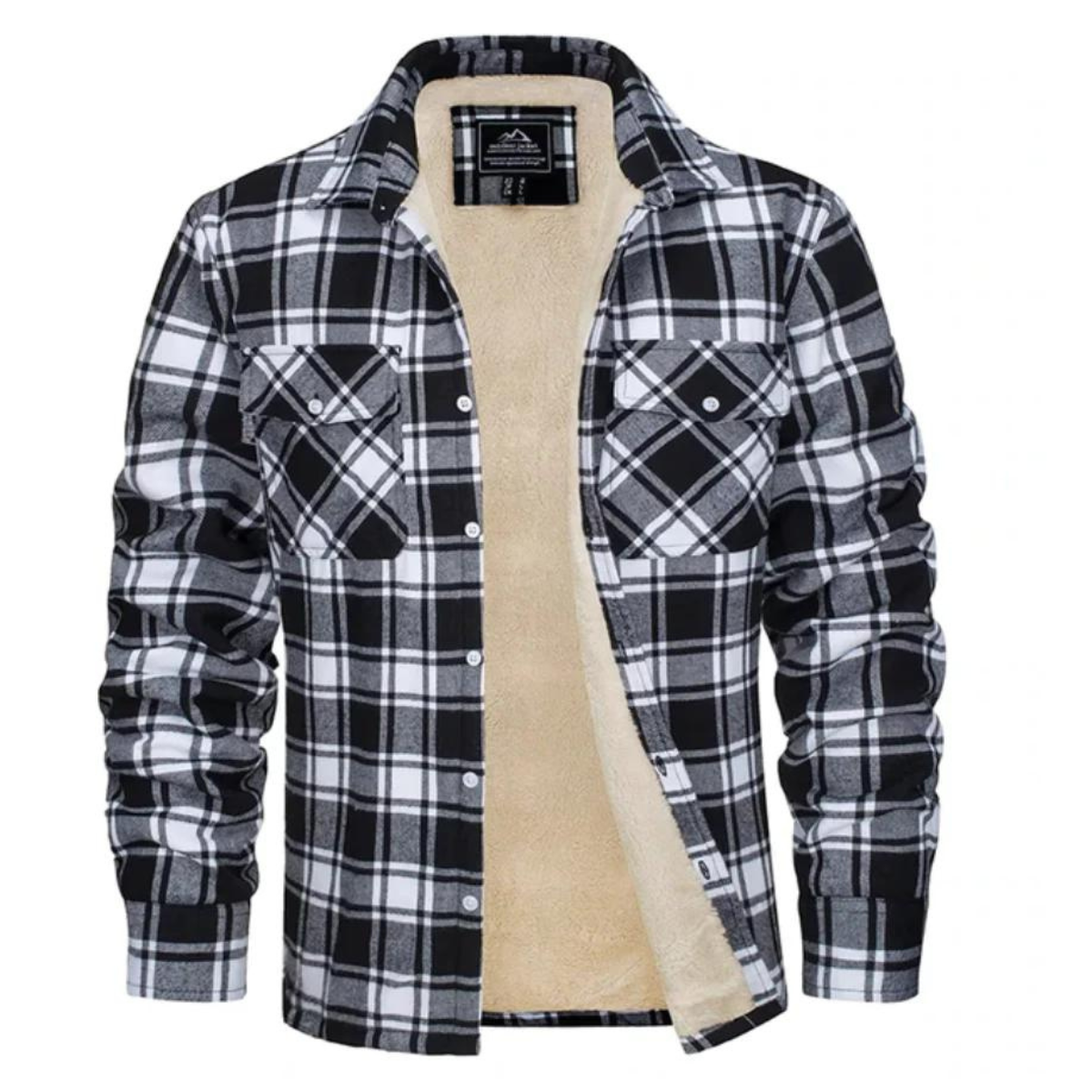 Levi | Men's Sherpa Lined Button down Jacket - Plaid Workers Shirt,
