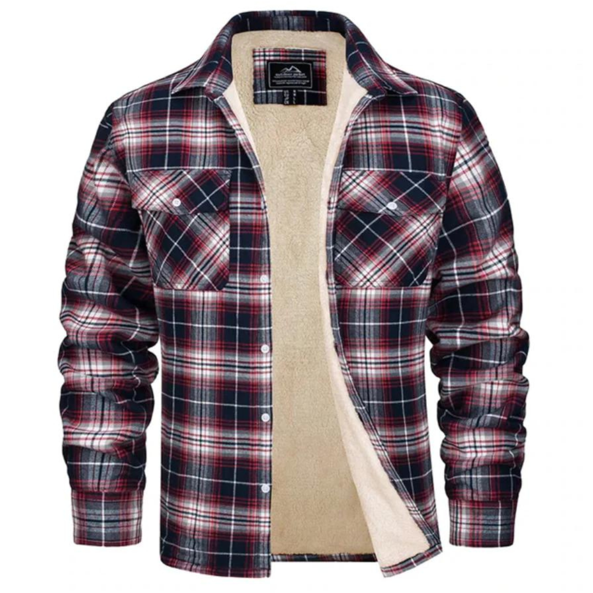 Levi | Men's Sherpa Lined Button down Jacket - Plaid Workers Shirt,