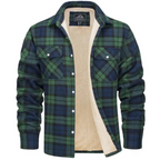 Levi | Men's Sherpa Lined Button down Jacket - Plaid Workers Shirt,