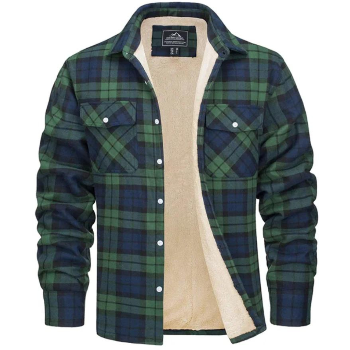 Levi | Men's Sherpa Lined Button down Jacket - Plaid Workers Shirt,