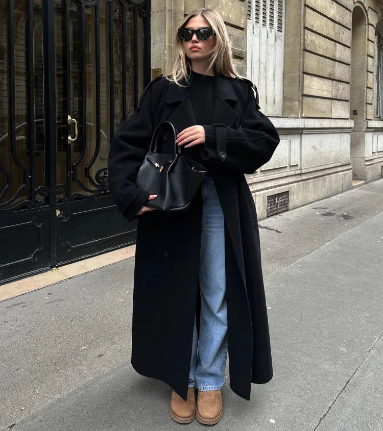 Willow| Double-Breasted Wool Blend Coat for Women