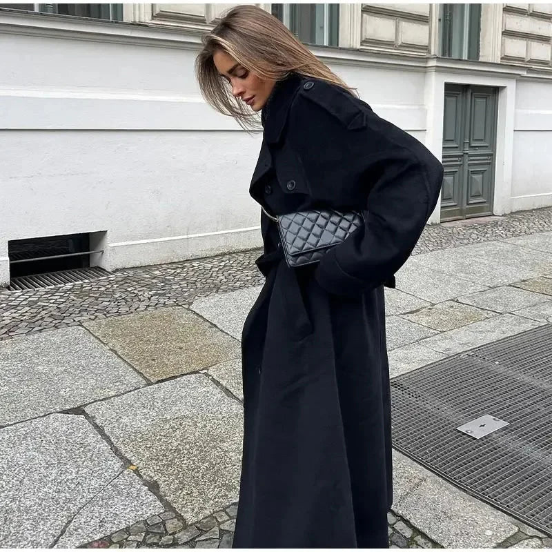Willow| Double-Breasted Wool Blend Coat for Women