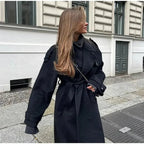 Willow| Double-Breasted Wool Blend Coat for Women