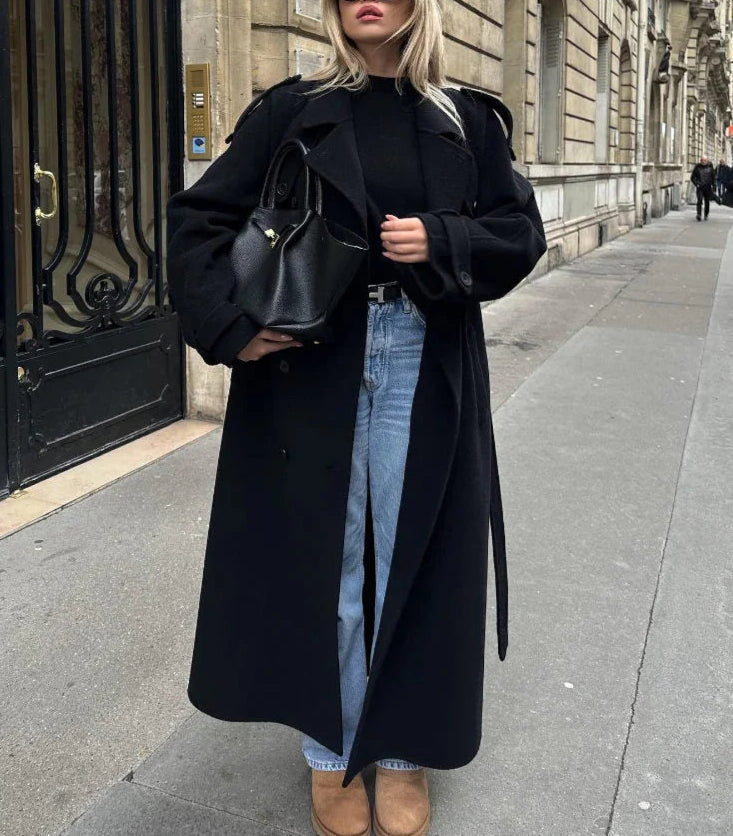 Willow| Double-Breasted Wool Blend Coat for Women