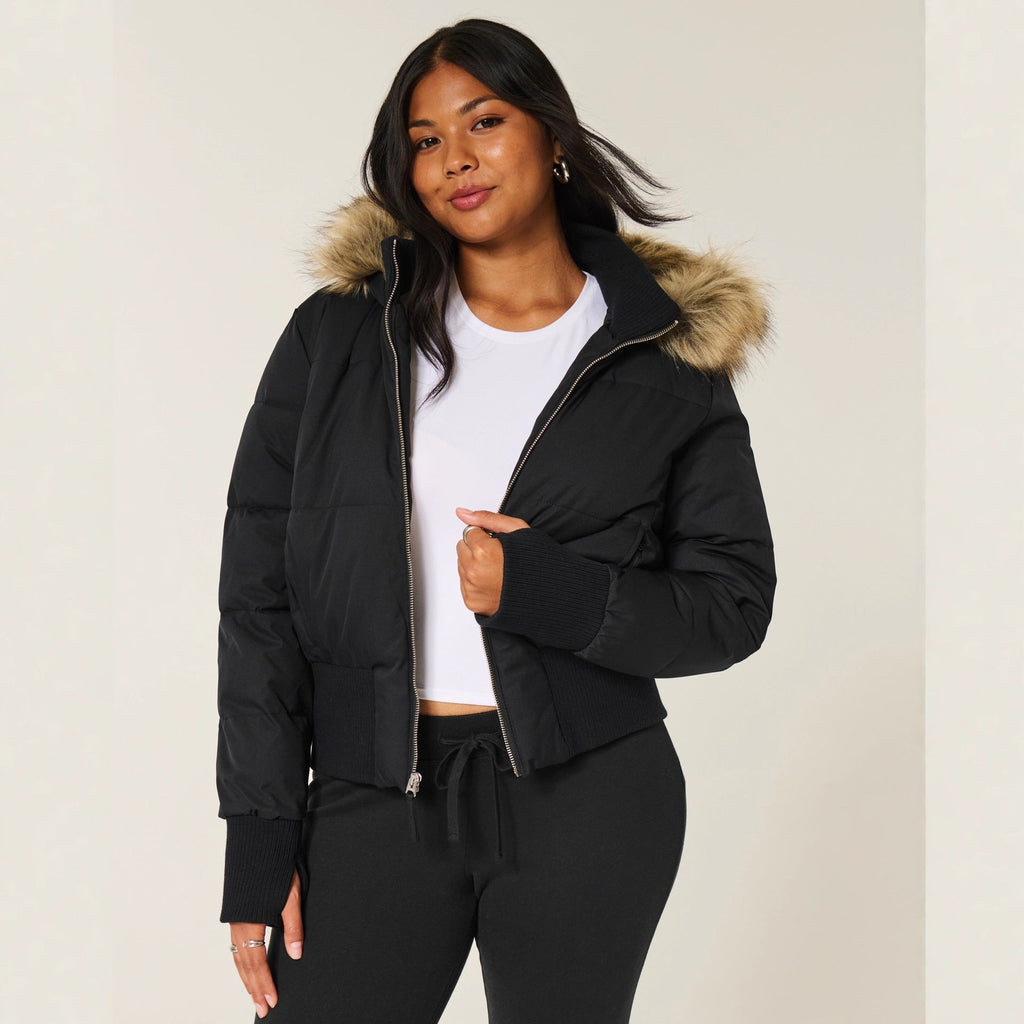 Florence | Quilted Winter Jacket with Removable Hood for Women
