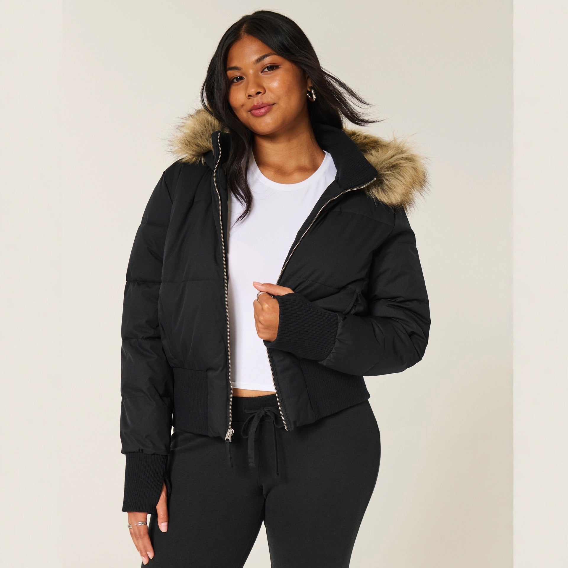 Florence | Quilted Winter Jacket with Removable Hood for Women