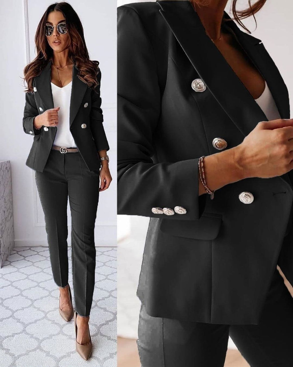Freya| Double-Breasted Suit with Tailored Fit for Women