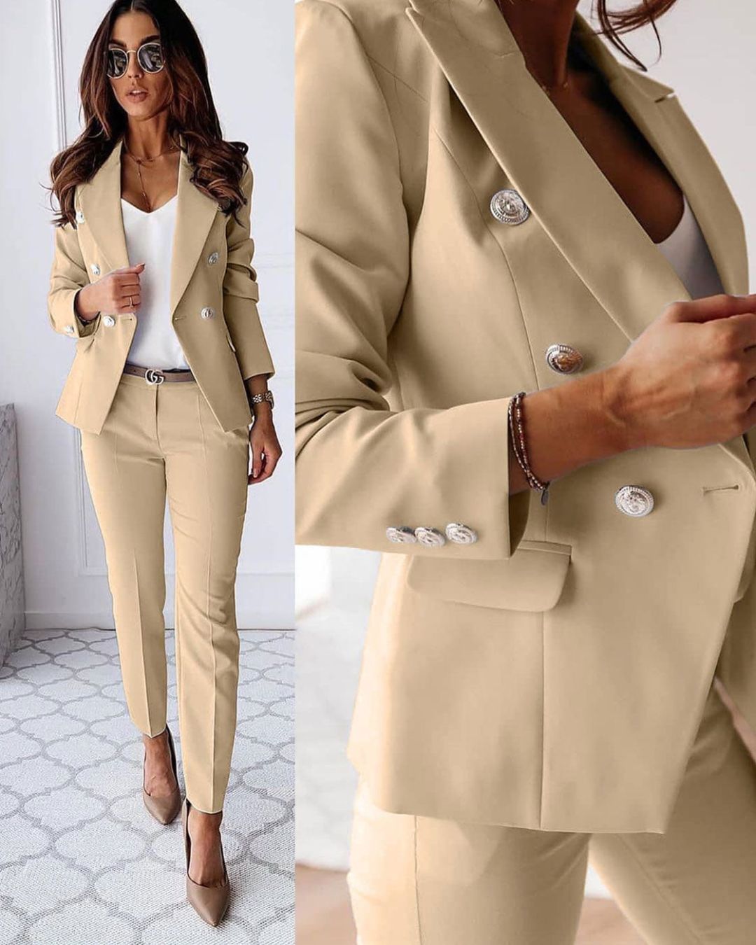 Freya| Double-Breasted Suit with Tailored Fit for Women