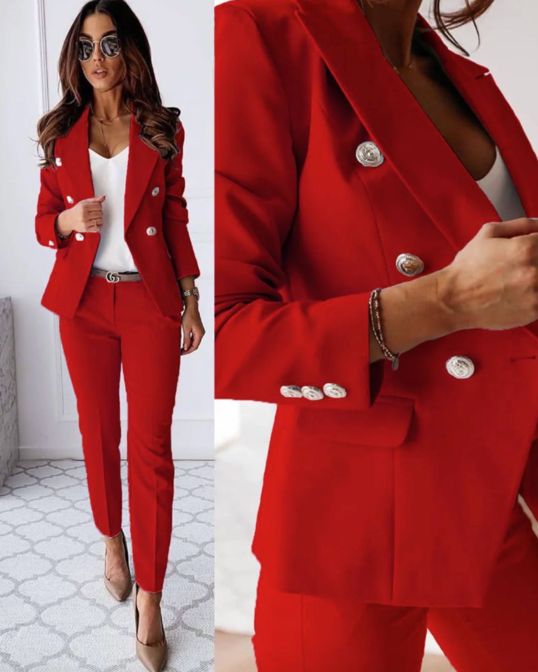 Freya| Double-Breasted Suit with Tailored Fit for Women