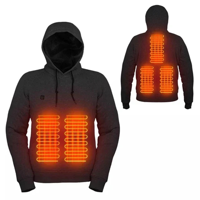 Unisex Heated Hoodie – Electric Thermal Pullover for Outdoor Use