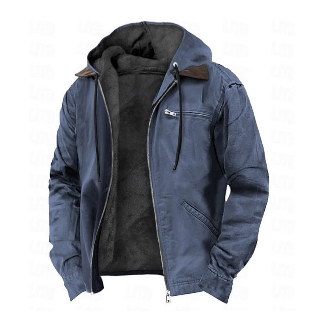 Men's Waterproof Hooded Jacket – Fur Lined Outdoor Coat