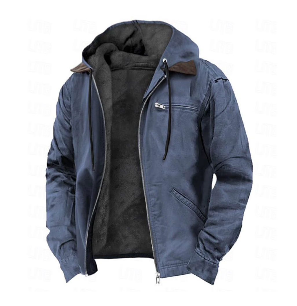 Men's Waterproof Hooded Jacket – Fur Lined Outdoor Coat