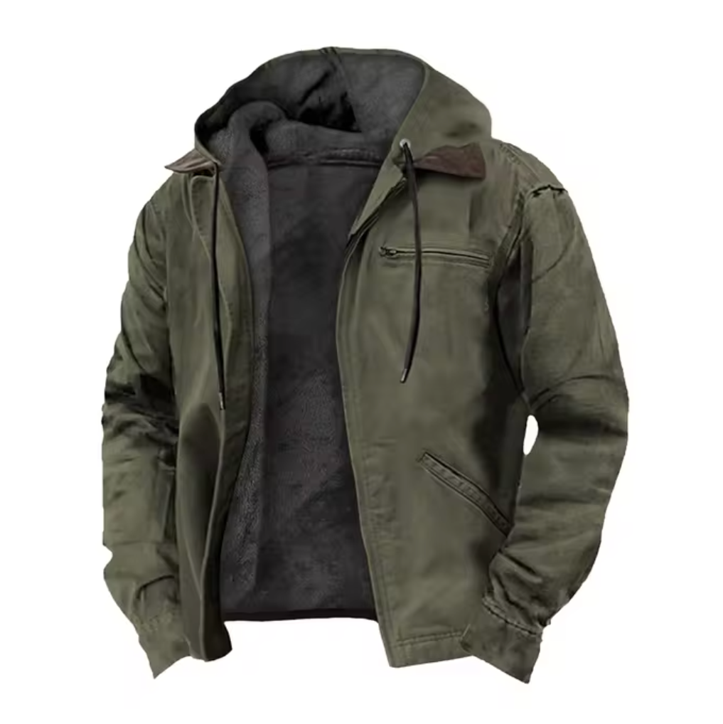 Men's Waterproof Hooded Jacket – Fur Lined Outdoor Coat