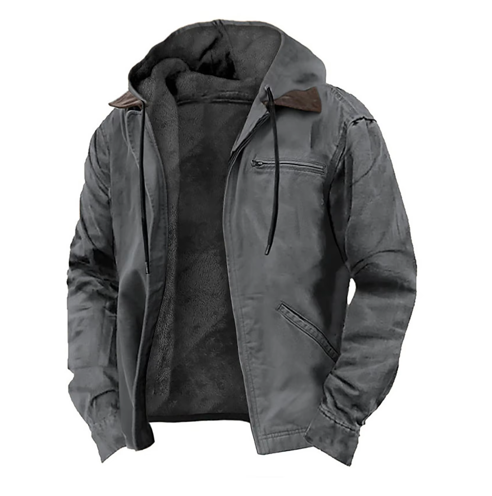 Men's Waterproof Hooded Jacket – Fur Lined Outdoor Coat