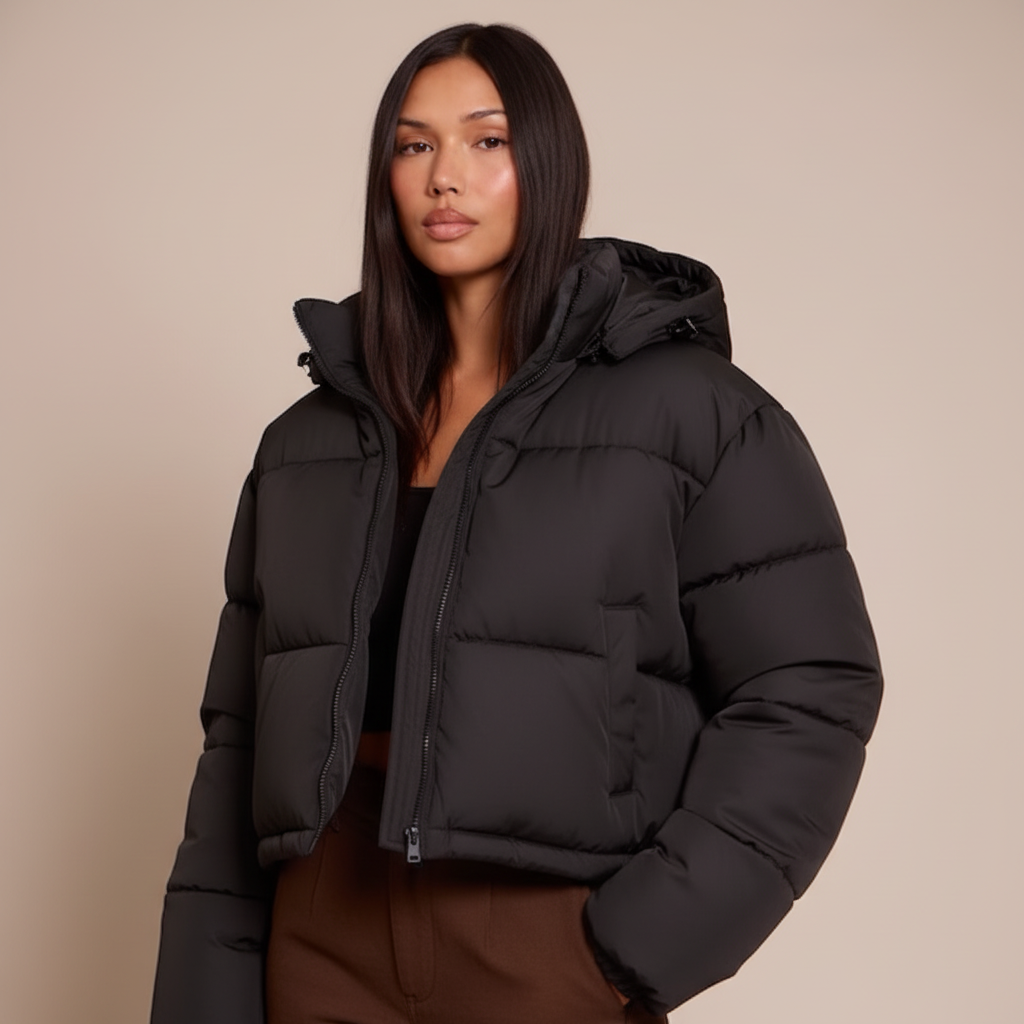 Women's Quilted Puffer Jacket – Hooded Insulated Winter Coat