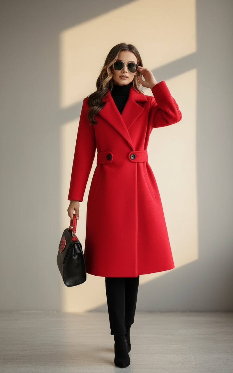 Isabelle| Elegant Women’s Winter Coat with Slim Belt