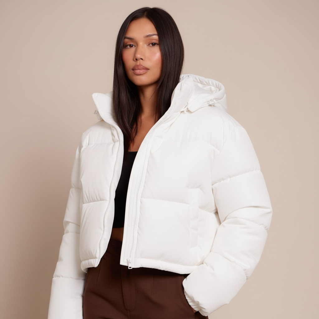 Women's Quilted Puffer Jacket – Hooded Insulated Winter Coat