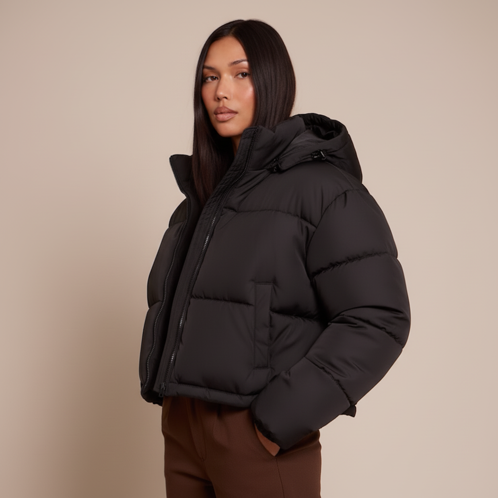 Women's Quilted Puffer Jacket – Hooded Insulated Winter Coat