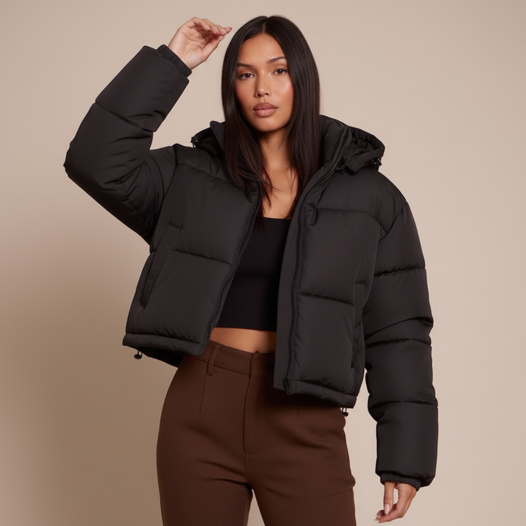 Women's Quilted Puffer Jacket – Hooded Insulated Winter Coat