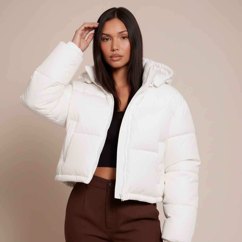 Women's Quilted Puffer Jacket – Hooded Insulated Winter Coat