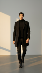 Jones | Men's Single-Breasted Overcoat - Smart and Sophisticated
