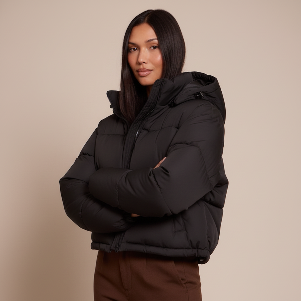 Women's Quilted Puffer Jacket – Hooded Insulated Winter Coat