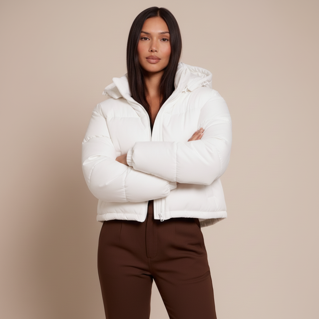 Women's Quilted Puffer Jacket – Hooded Insulated Winter Coat