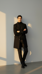Jones | Men's Single-Breasted Overcoat - Smart and Sophisticated