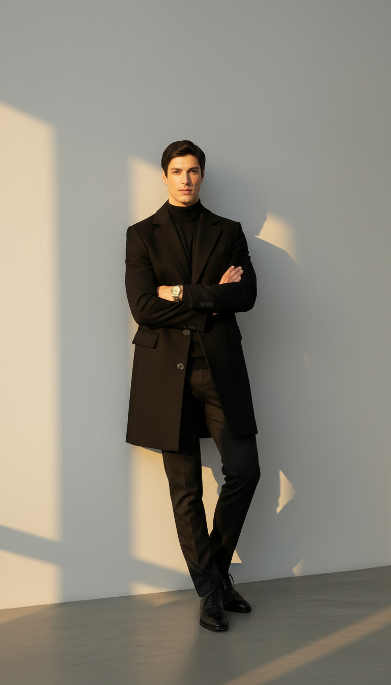 Jones | Men's Single-Breasted Overcoat - Smart and Sophisticated
