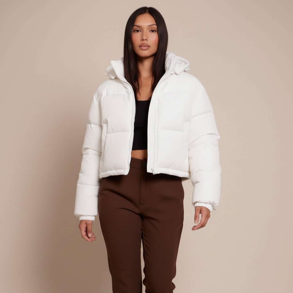 Women's Quilted Puffer Jacket – Hooded Insulated Winter Coat