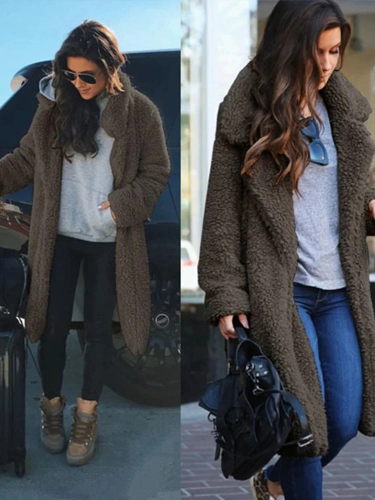 Grace| Warm Long Teddy Coat for Women